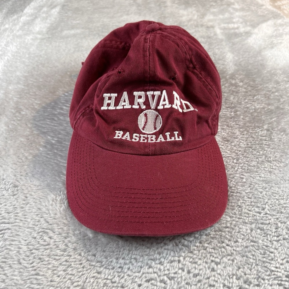 Vintage 1995 Harvard Baseball Cap Hat Adjustable Maroon
